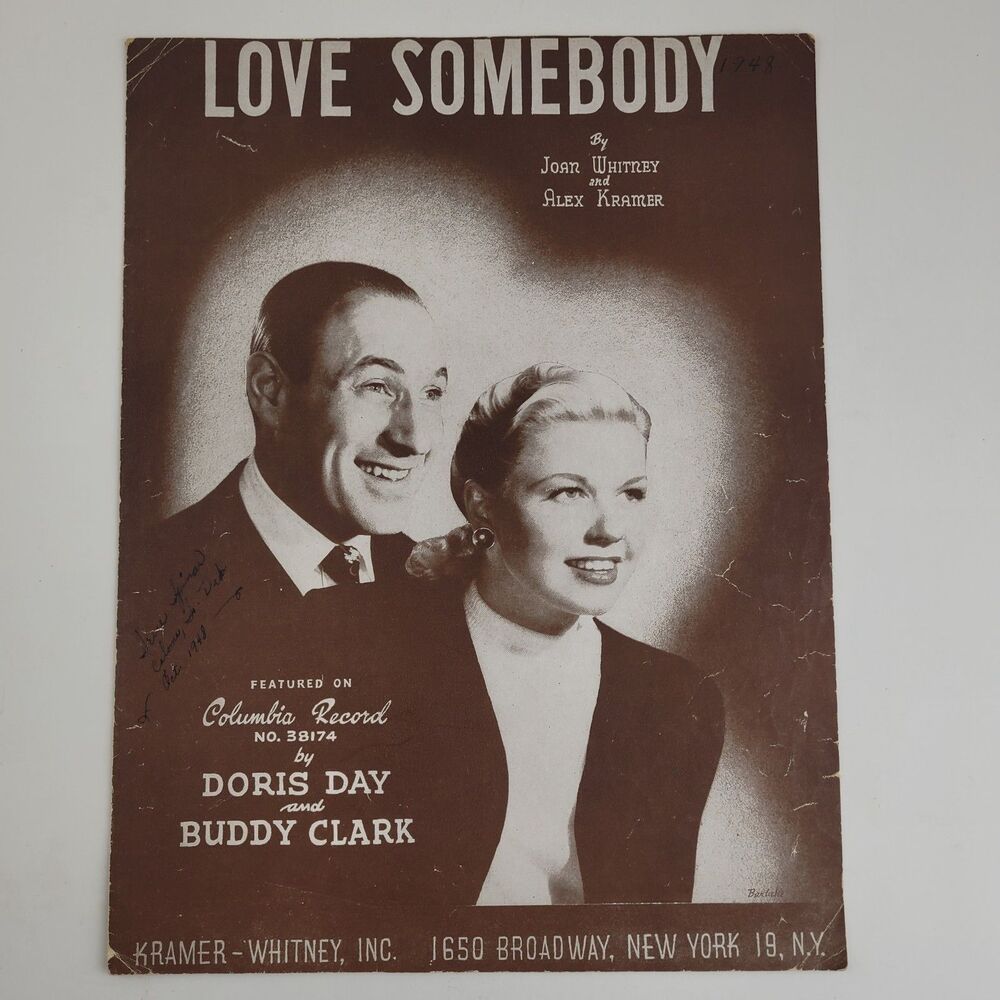 Sheet Music- Love Somebody- Feat. by Doris Day & Buddy Clark  #SM3